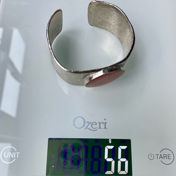 Shari Dixon Pressed Flower Orange Cuff Bracelet - Picture 8 of 9